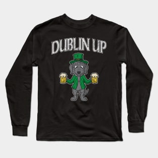 Irish Wolfhound Dog Dublin Up St Patricks Day Long Sleeve T-Shirt